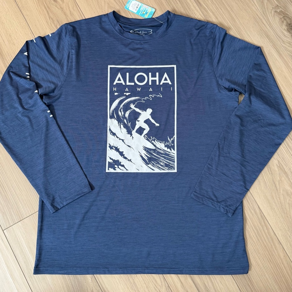 Hawaii Blue Long Sleeve Shirt. Moisture wicking. Flexible and light. 2 XL